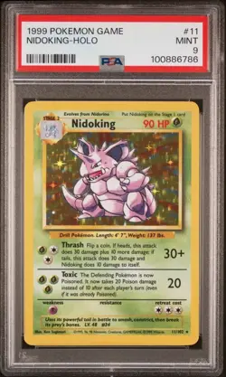 1999 Pokemon Game #11 Nidoking - Holo PSA 9 MINT - Image 1