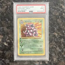 1999 POKEMON BASE SET 1ST EDITION SHADOWLESS #11 NIDOKING-HOLO PSA 9 MINT - Image 1