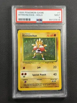 Pokemon Cards PSA 9 Mint Hitmonchan Holo Unlimited Base Set 1999 7/102 - Image 1