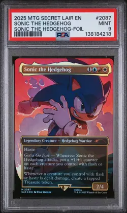 SONIC THE HEDGEHOG FOIL #2087 2025 MAGIC SECRET LAIR SONIC THE HEDGEHOG PSA 9 - Image 1