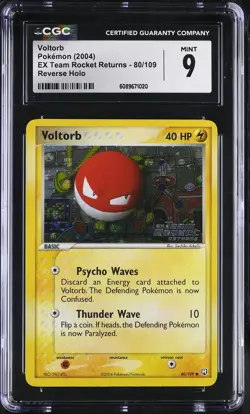 CGC 9 Voltorb EX Team Rocket Returns 80/109 Reverse Holo Stamped Pokemon Card - Image 1