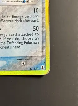 Vaporeon 18/113 Reverse Holo Delta Species Pokemon Card | Damaged - Image 3