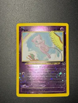 Pokemon Mew 1/18 Southern Islands Reverse Holo Damaged Swirl - Image 1