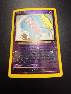 Pokemon Mew 1/18 Southern Islands Reverse Holo Damaged Swirl - Image 2