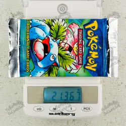 21.367g HEAVY! Venusaur art! Pokemon Base Set Booster Pack TCG 4th print UK 2000 - Image 1
