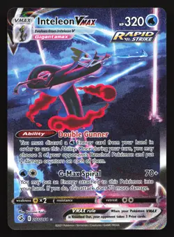 Inteleon VMAX (Alt Art) 266/264 SWSH08: Fusion Strike Secret Rare Pokemon Card - Image 1