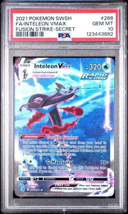 PSA 10 Inteleon Vmax Fusion Strike Alt Art 266/264 GEM MINT Graded Pokemon Card - Image 1