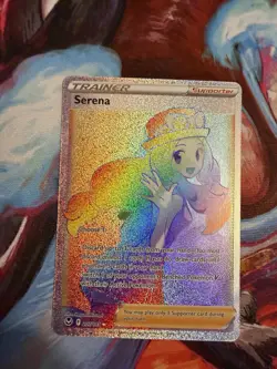 Pokemon Card Serena 207/195 Rainbow Secret Rare Silver Tempest Near Mint - Image 1