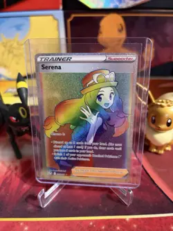 Pokemon Card Serena 207/195 Rainbow Secret Rare Silver Tempest Near Mint - Image 3