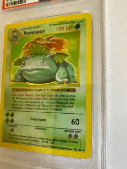 Pokemon Venusaur #15 SHADOWLESS HOLO Foil 1999 Graded PSA MINT 9 *CCGHouse* - Image 4