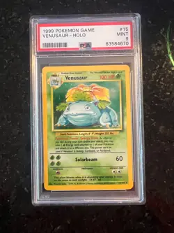 1999 Pokemon Game Base Set Unlimited Venusaur Holo Rare 15/102 #15 PSA 9 MINT - Image 1