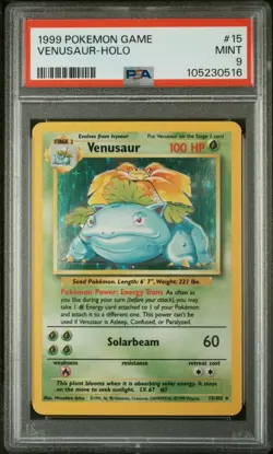 1999 Pokemon Game #15 Venusaur - Holo PSA 9 MINT - Image 1