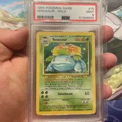 1999 Pokemon Game Base Set Unlimited Venusaur Holo Rare 15/102 #15 PSA 9 MINT - Image 1