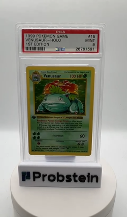 1999 Pokemon Game 1st Edition #15 Venusaur Holo PSA 9 MINT - Image 2