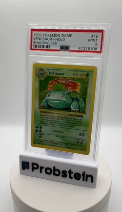 1999 Pokemon Game Shadowless #15 Venusaur Holo PSA 9 MINT - Image 2