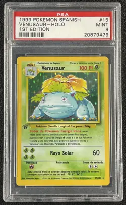 VENUSAUR HOLO PSA 9 1999 POKEMON SPANISH #15/102 1ST EDITION MINT 479 - Image 1