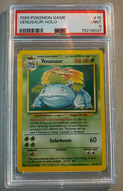 1999 Pokemon Game Base Set Unlimited Venusaur Holo Rare 15/102 #15 PSA 9 MINT - Image 1