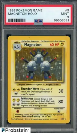 1999 Pokemon Game #9 Magneton Holo PSA 9 MINT - Image 1