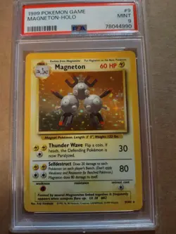 1999 Pokemon Base Set Magneton #9 English Unlimited Holo Rare 9/102 - PSA 9 MINT - Image 1