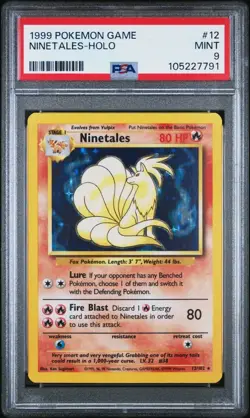 1999 Pokemon Game #12 Ninetales - Holo PSA 9 MINT - Image 1