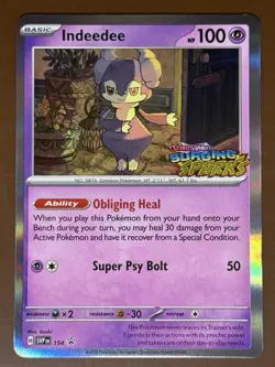 Indeedee 154 SVP Stamped Promo Surging Sparks Pokemon Card TCG NM - Image 1