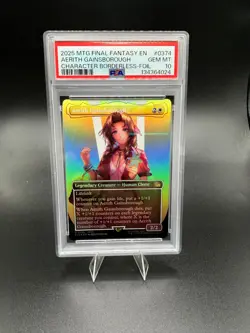 PSA 10 ~ AERITH GAINSBOROUGH 0374 (Borderless Foil) - MTG Final Fantasy (FIN) - Image 1