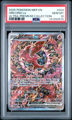 2025 POKEMON MEP EN-ME BLACK STAR PROMO #024 ORICORIO EX PSA 10 - Image 1