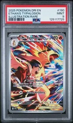 ETHAN'S TYPHLOSION #190 PSA 9 • 2025 DESTINED RIVALS ILLUSTRATION RARE POKEMON - Image 1