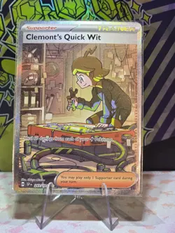 Clemonts Quick Wit 243/191 Pokemon TCG Surging Sparks Special Illustration Rare - Image 1