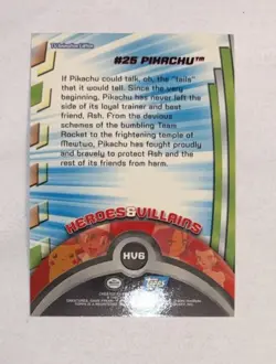 Pokemon Topps Series 2 Heroes & Villains TV Animation HV6 #25 PIKACHU Non Holo - Image 2