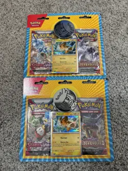 Pokemon TCG Scarlet & Violet Paldea Evolved 2-Blister Pack Pawmot - NEW LOT OF 2 - Image 1