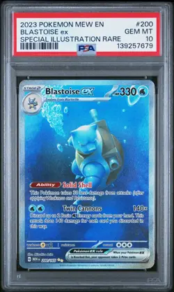2023 Pokemon 151 Blastoise ex Special Illustration Rare SIR 200/165 PSA 10 - Image 1