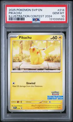 2025 Pokemon SVP Pikachu Illustration Contest 2024 #214 PSA 10 - Image 1