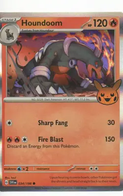 Houndoom Holo - 034/198- Trick or Trade Pokemon NM - Image 1