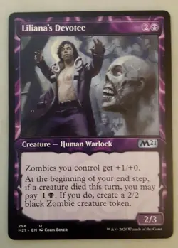 1x Liliana's Devotee Showcase M21 Core Set 2021 MTG Magic The Gathering NM - Image 1