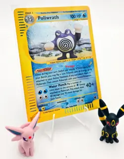 Pokemon Card Poliwrath 24/165 Expedition Base Set Holo Rare Swirl Played - Image 1