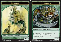 Elemental Token // Cat Warrior Token x4 - Commander 2018 - NM-Mint, English - Co - Image 1