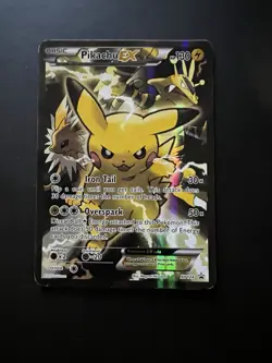 Pikachu EX XY124 XY Black Star Promo Full Art Holographic Holo Pokemon Card - Image 2