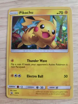 Pikachu SM76 Shining Legends Holo Black Star Promo Pokemon Card NM - Image 1