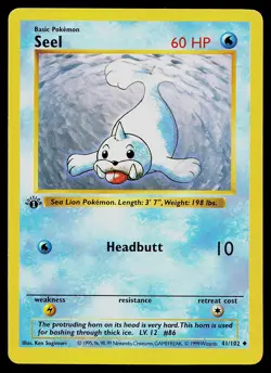Pokemon Card - Seel Base Set (Shadowless) 41/102 Uncommon 1st Edition - Image 1