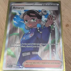 Pokemon Amarys 132/131 Sv: Prismatic Evolutions Trainer Full Art Holo Ultra Rare - Image 1