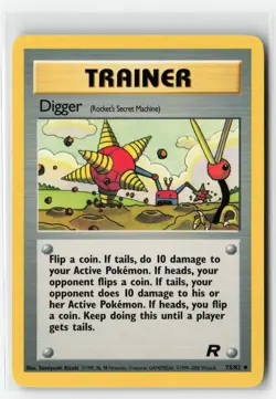 DIGGER ROCKET'S SECRET MACHINE 75/82 TEAM ROCKET POKEMON TCG LP - Image 1