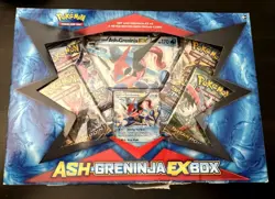 Pokemon Ash-Greninja-EX Box - DAMAGED - Back/Bottom center tear CONTENTS OKAY 820650801273 - Image 1