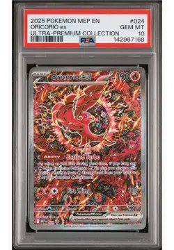 2025 POKEMON MEP EN PROMO Phantasmal Flames #024 ORICORIO ex UPC PSA 10 - Image 1