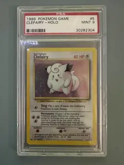1999 Pokemon Base Set Unlimited #5 Clefairy Holo PSA 9 Mint - Image 1