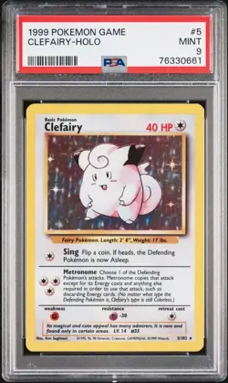 1999 Pokemon Game #5 Clefairy - Holo PSA 9 MINT - Image 1
