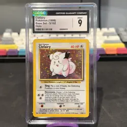 CGC 9 MINT Clefairy 1999 Base 5/102 Holo Pokemon Card psa - Image 1