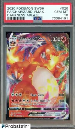 2020 Pokemon SWSH Darkness Ablaze #020 Full Art Charizard VMAX PSA 10 GEM MINT - Image 1