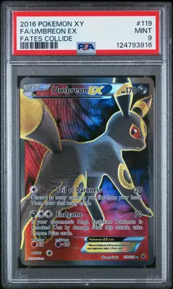 2016 POKEMON XY FATES COLLIDE #119 FULL ART/UMBREON EX PSA 9 - Image 1