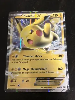 Pokemon Pikachu TCG EX XY174 XY 2016 Holo Black Star Promo Card NM/LP - Image 1